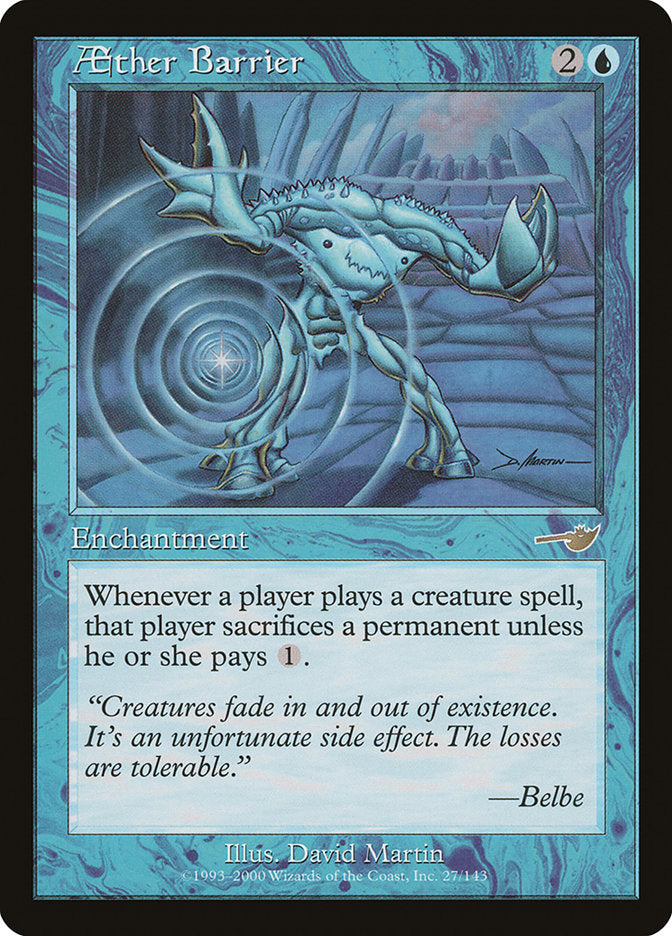 Aether Barrier [Nemesis] MTG Single Magic: The Gathering | Red Claw Gaming