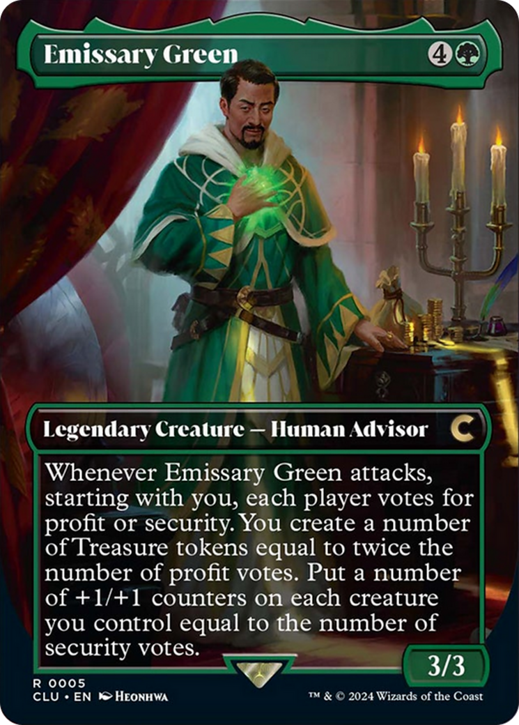 Emissary Green (Borderless) [Ravnica: Clue Edition] MTG Single Magic: The Gathering | Red Claw Gaming