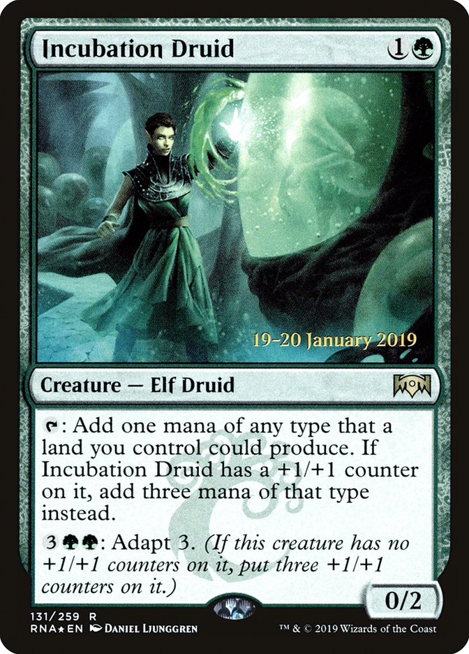 Incubation Druid [Ravnica Allegiance Prerelease Promos] MTG Single Magic: The Gathering | Red Claw Gaming