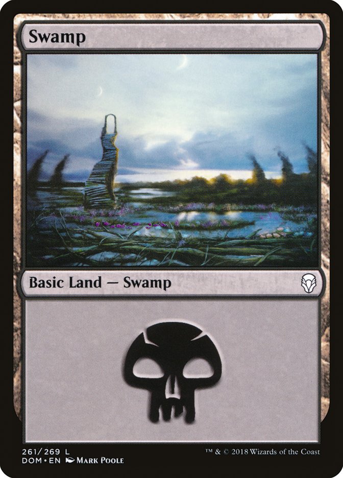 Swamp (261) [Dominaria] MTG Single Magic: The Gathering | Red Claw Gaming