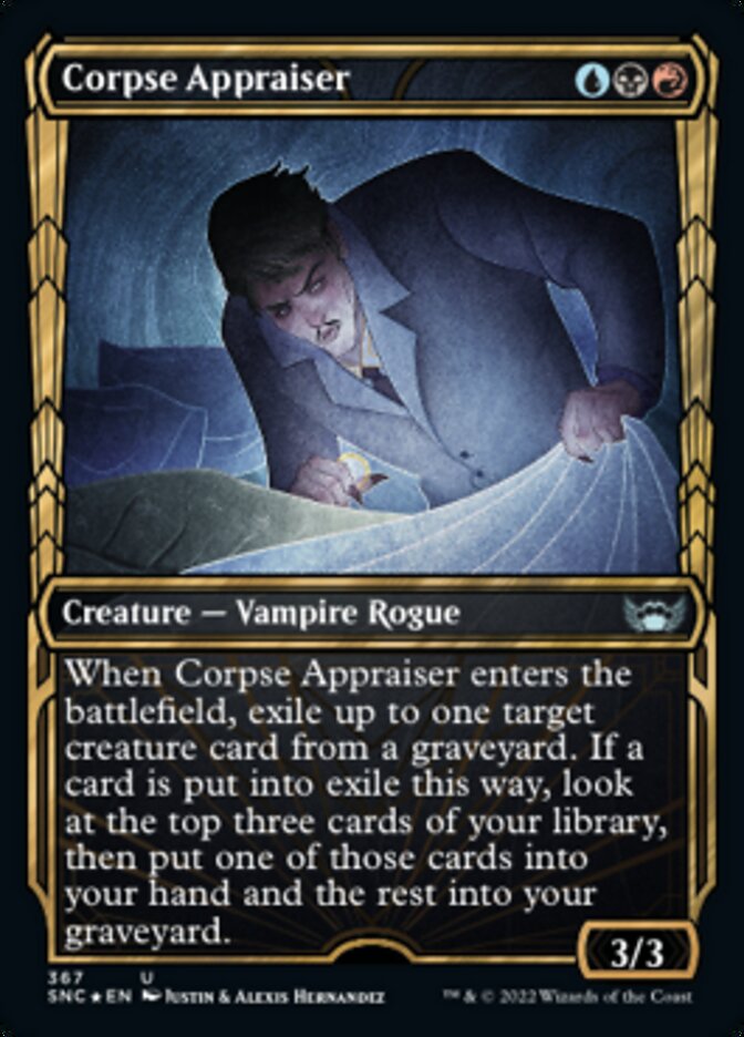 Corpse Appraiser (Showcase Golden Age Gilded Foil) [Streets of New Capenna] MTG Single Magic: The Gathering | Red Claw Gaming