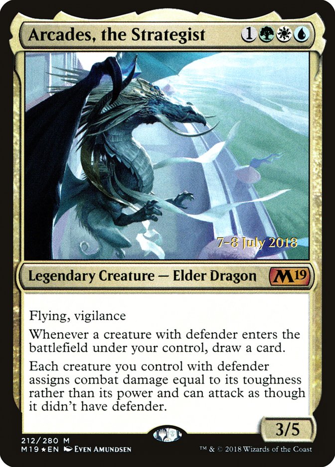 Arcades, the Strategist [Core Set 2019 Prerelease Promos] MTG Single Magic: The Gathering | Red Claw Gaming