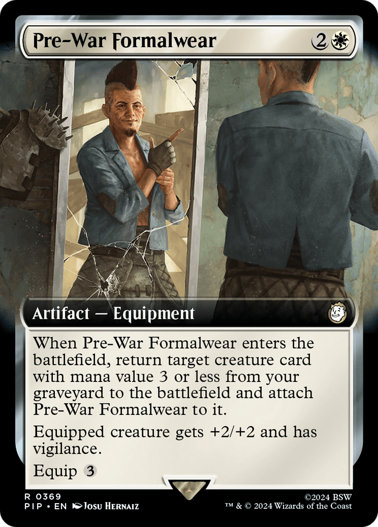 Pre-War Formalwear (Extended Art) [Fallout] MTG Single Magic: The Gathering    | Red Claw Gaming