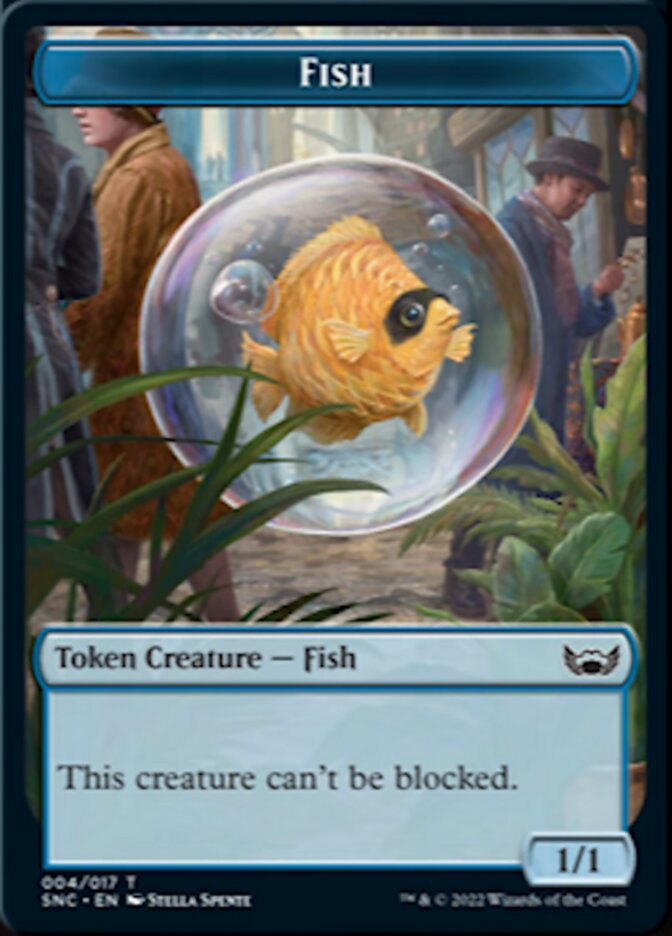 Fish // Dog Double-Sided Token [Streets of New Capenna Tokens] MTG Single Magic: The Gathering | Red Claw Gaming