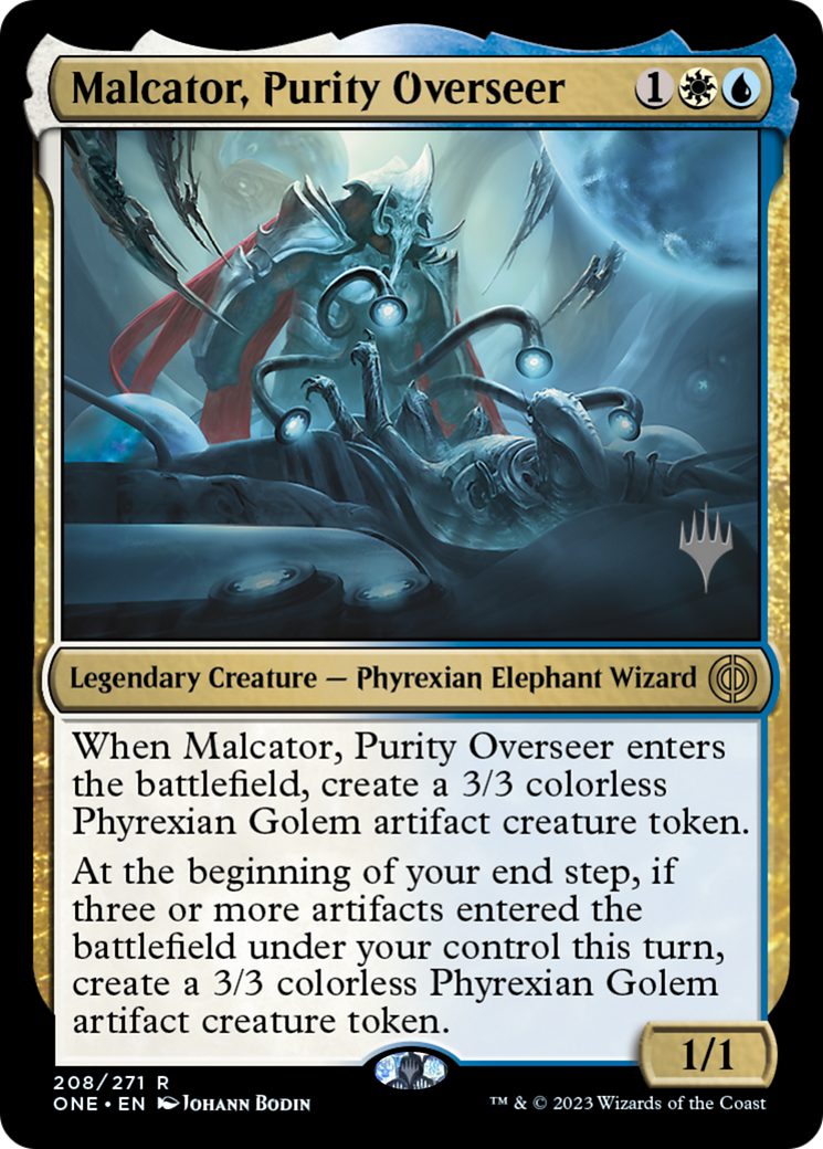 Malcator, Purity Overseer (Promo Pack) [Phyrexia: All Will Be One Promos] MTG Single Magic: The Gathering | Red Claw Gaming