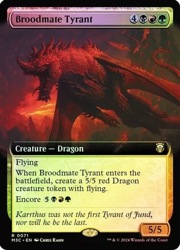 Broodmate Tyrant (Extended Art) (Ripple Foil) [Modern Horizons 3 Commander] MTG Single Magic: The Gathering | Red Claw Gaming