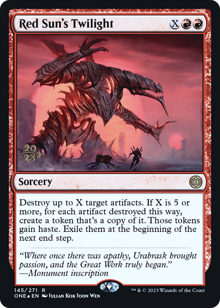 Red Sun's Twilight [Phyrexia: All Will Be One Prerelease Promos] MTG Single Magic: The Gathering | Red Claw Gaming