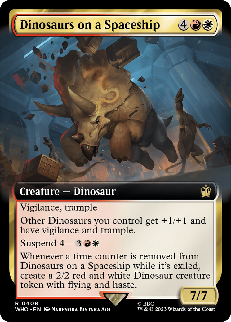 Dinosaurs on a Spaceship (Extended Art) [Doctor Who] MTG Single Magic: The Gathering    | Red Claw Gaming