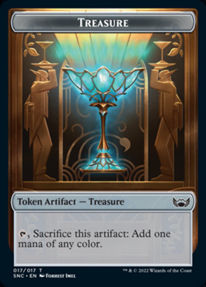 Treasure (017) // Dog Double-Sided Token [Streets of New Capenna Tokens] MTG Single Magic: The Gathering | Red Claw Gaming