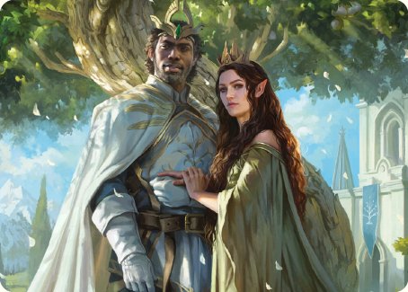 Aragorn and Arwen, Wed Art Card [The Lord of the Rings: Tales of Middle-earth Art Series] MTG Single Magic: The Gathering | Red Claw Gaming