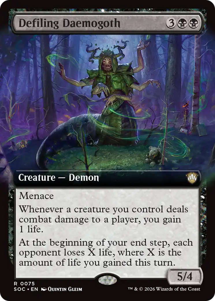 Defiling Daemogoth (Extended Art) [Secrets of Strixhaven Commander] MTG Single Magic: The Gathering | Red Claw Gaming