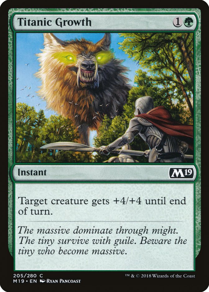 Titanic Growth [Core Set 2019] MTG Single Magic: The Gathering | Red Claw Gaming