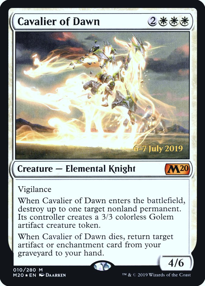 Cavalier of Dawn [Core Set 2020 Prerelease Promos] MTG Single Magic: The Gathering | Red Claw Gaming