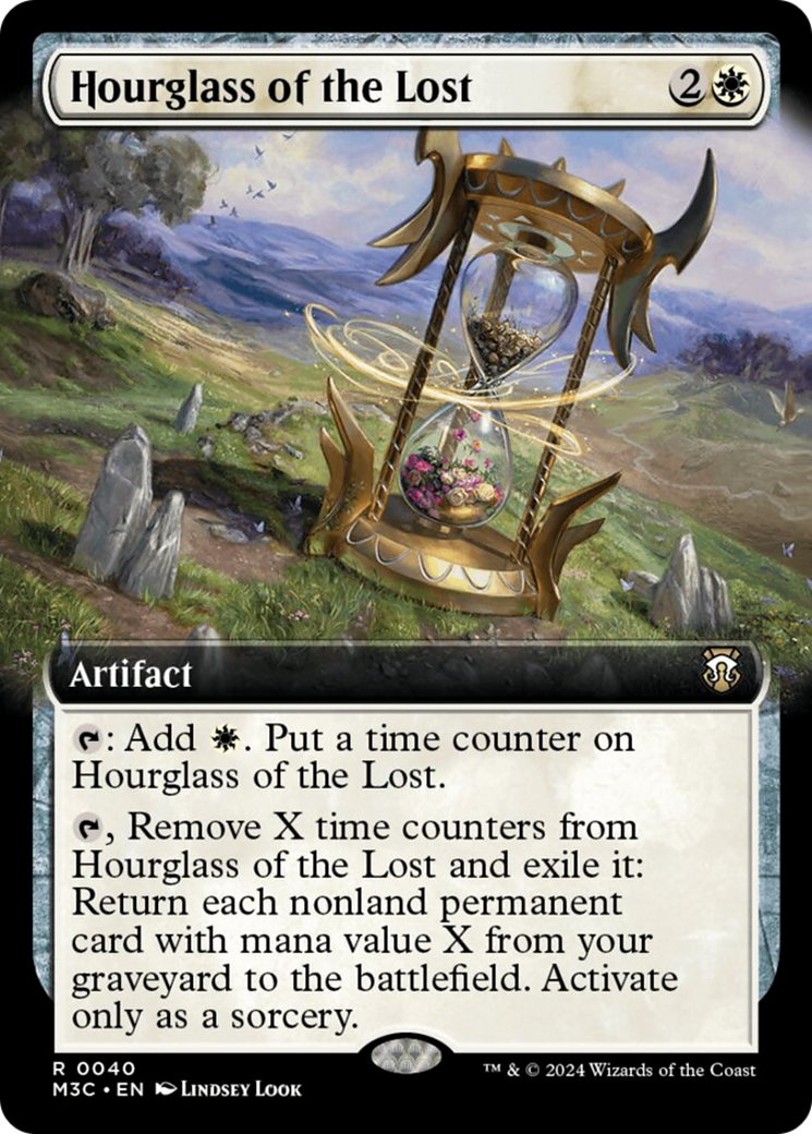 Hourglass of the Lost (Extended Art) (Ripple Foil) [Modern Horizons 3 Commander] MTG Single Magic: The Gathering | Red Claw Gaming