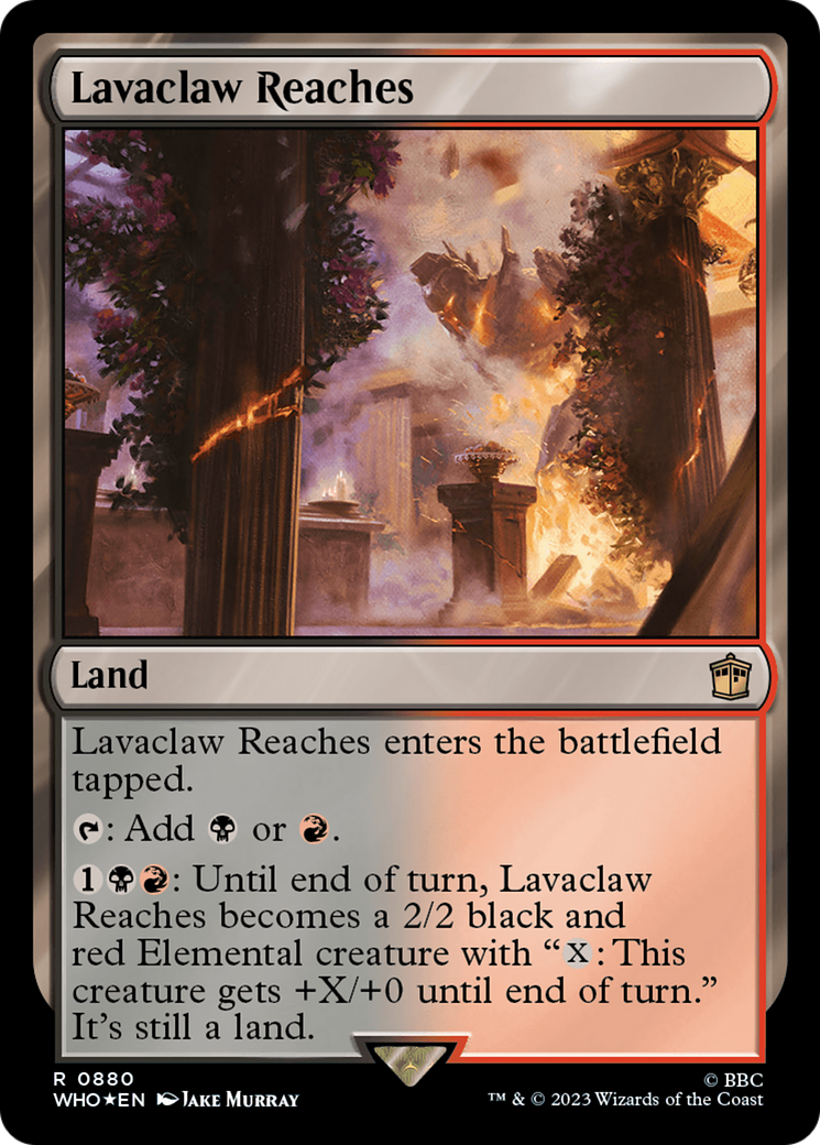 Lavaclaw Reaches (Surge Foil) [Doctor Who] MTG Single Magic: The Gathering | Red Claw Gaming