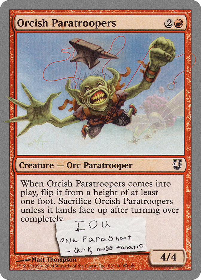 Orcish Paratroopers [Unhinged] MTG Single Magic: The Gathering | Red Claw Gaming