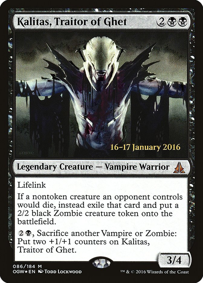 Kalitas, Traitor of Ghet [Oath of the Gatewatch Prerelease Promos] MTG Single Magic: The Gathering | Red Claw Gaming