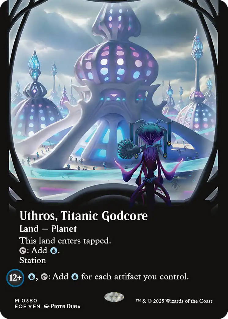 Uthros, Titanic Godcore (Borderless) (Galaxy Foil) [Edge of Eternities] MTG Single Magic: The Gathering | Red Claw Gaming