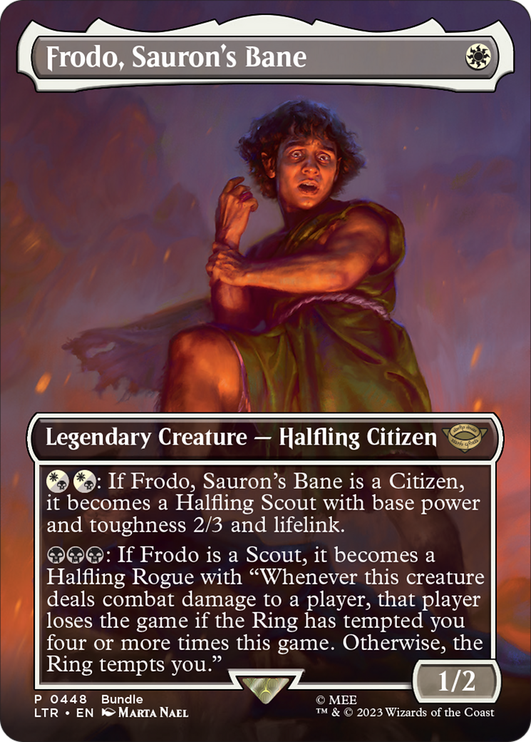 Frodo, Sauron's Bane (Borderless Alternate Art) [The Lord of the Rings: Tales of Middle-Earth] MTG Single Magic: The Gathering | Red Claw Gaming