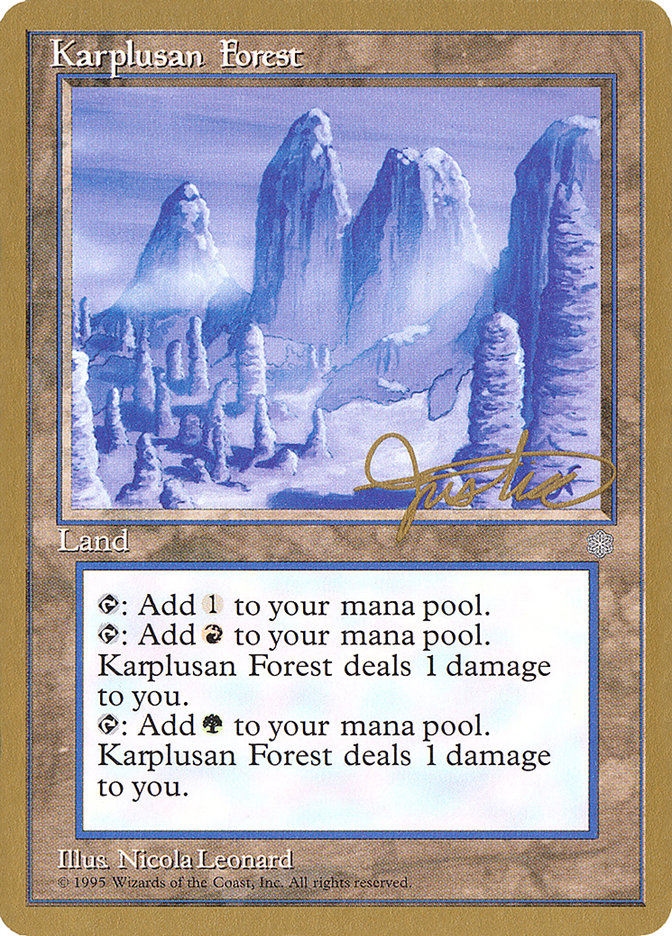 Karplusan Forest (Mark Justice) [Pro Tour Collector Set] MTG Single Magic: The Gathering | Red Claw Gaming
