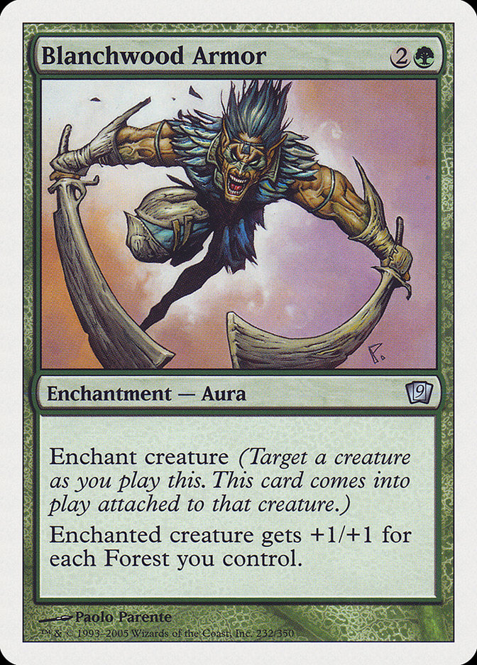 Blanchwood Armor [Ninth Edition] MTG Single Magic: The Gathering | Red Claw Gaming