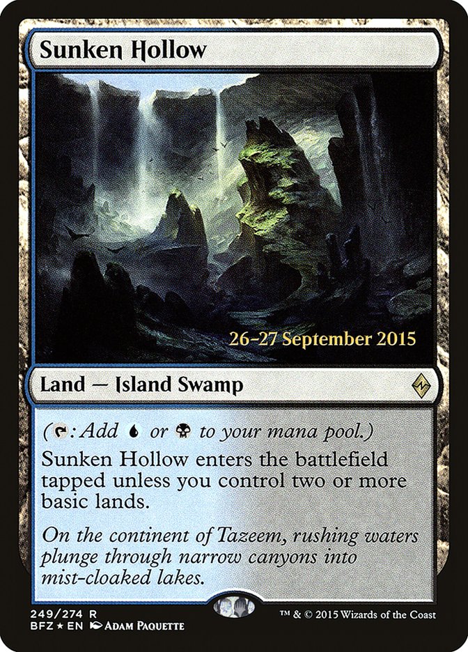 Sunken Hollow [Battle for Zendikar Prerelease Promos] MTG Single Magic: The Gathering | Red Claw Gaming