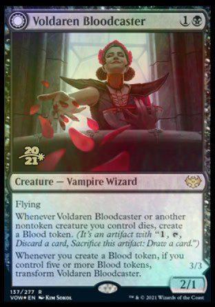 Voldaren Bloodcaster // Bloodbat Summoner [Innistrad: Crimson Vow Prerelease Promos] MTG Single Magic: The Gathering | Red Claw Gaming