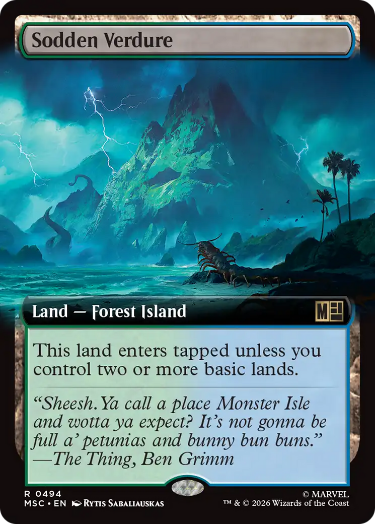 Sodden Verdure (Extended Art) [Marvel Super Heroes Commander] MTG Single Magic: The Gathering | Red Claw Gaming