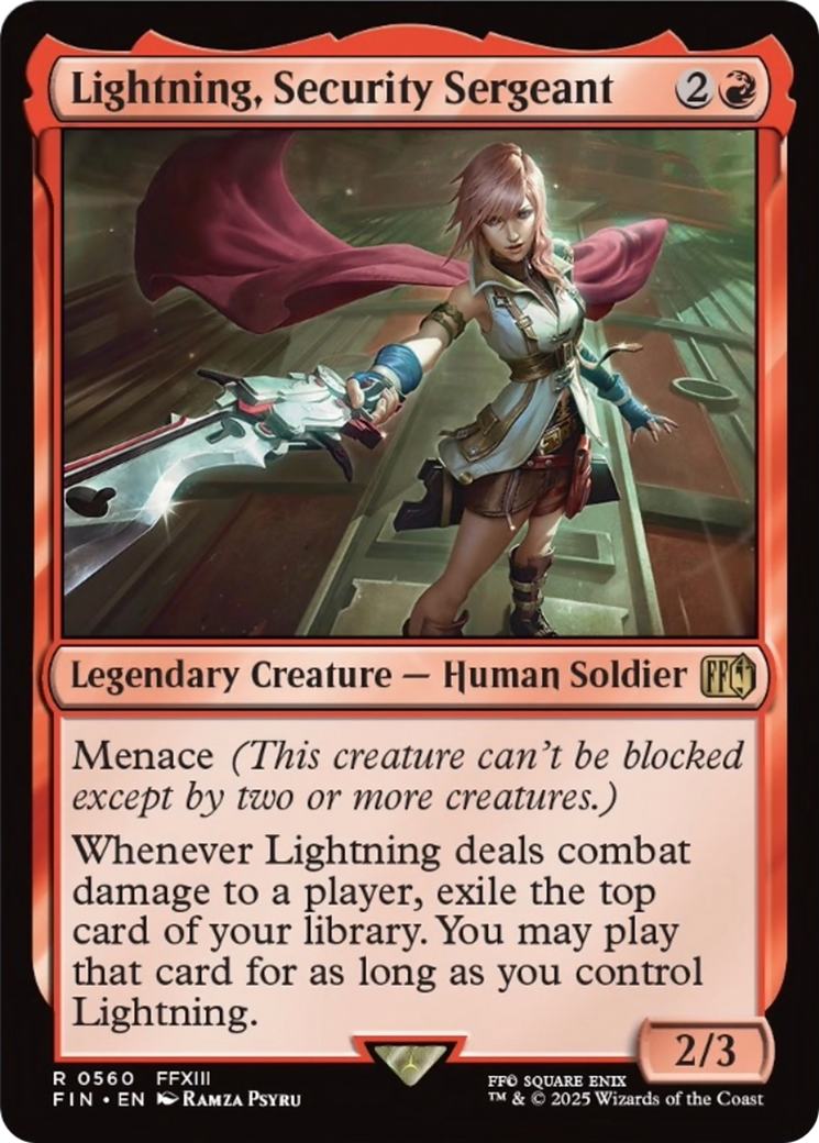 Lightning, Security Sergeant [FINAL FANTASY] MTG Single Magic: The Gathering | Red Claw Gaming