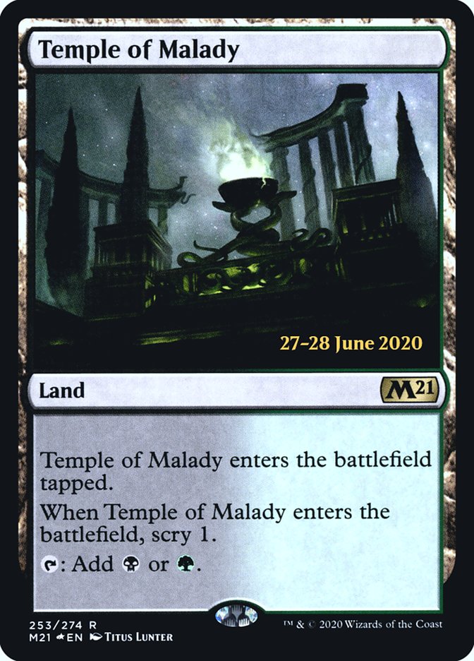 Temple of Malady [Core Set 2021 Prerelease Promos] MTG Single Magic: The Gathering | Red Claw Gaming