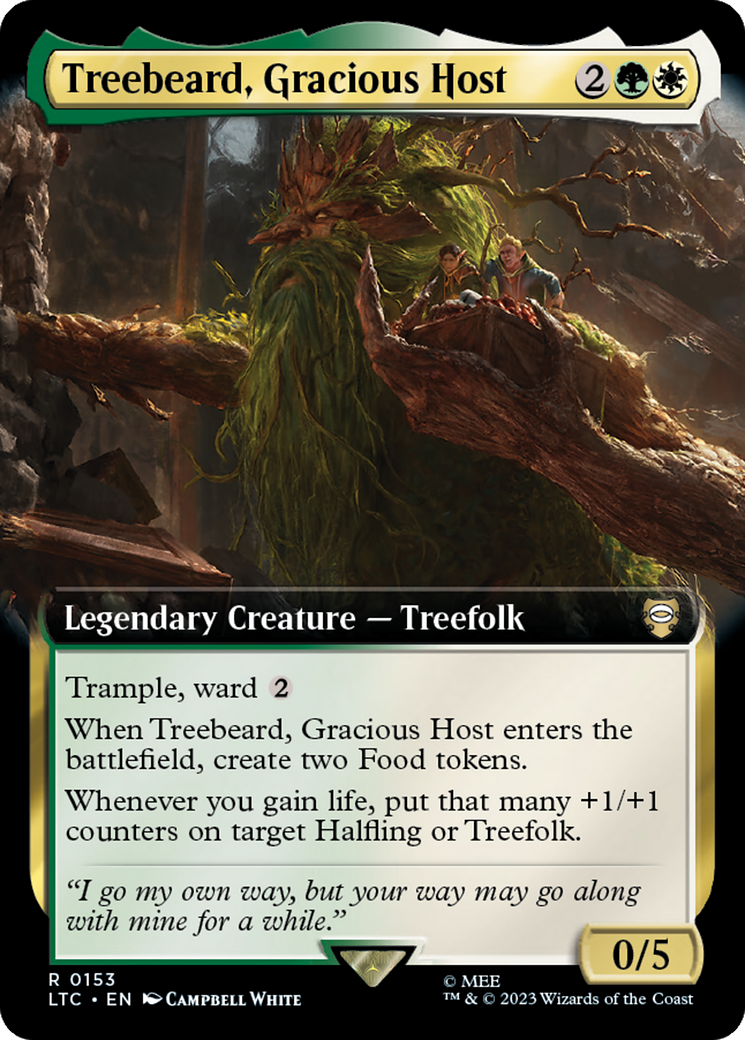 Treebeard, Gracious Host (Extended Art) [The Lord of the Rings: Tales of Middle-Earth Commander] MTG Single Magic: The Gathering | Red Claw Gaming