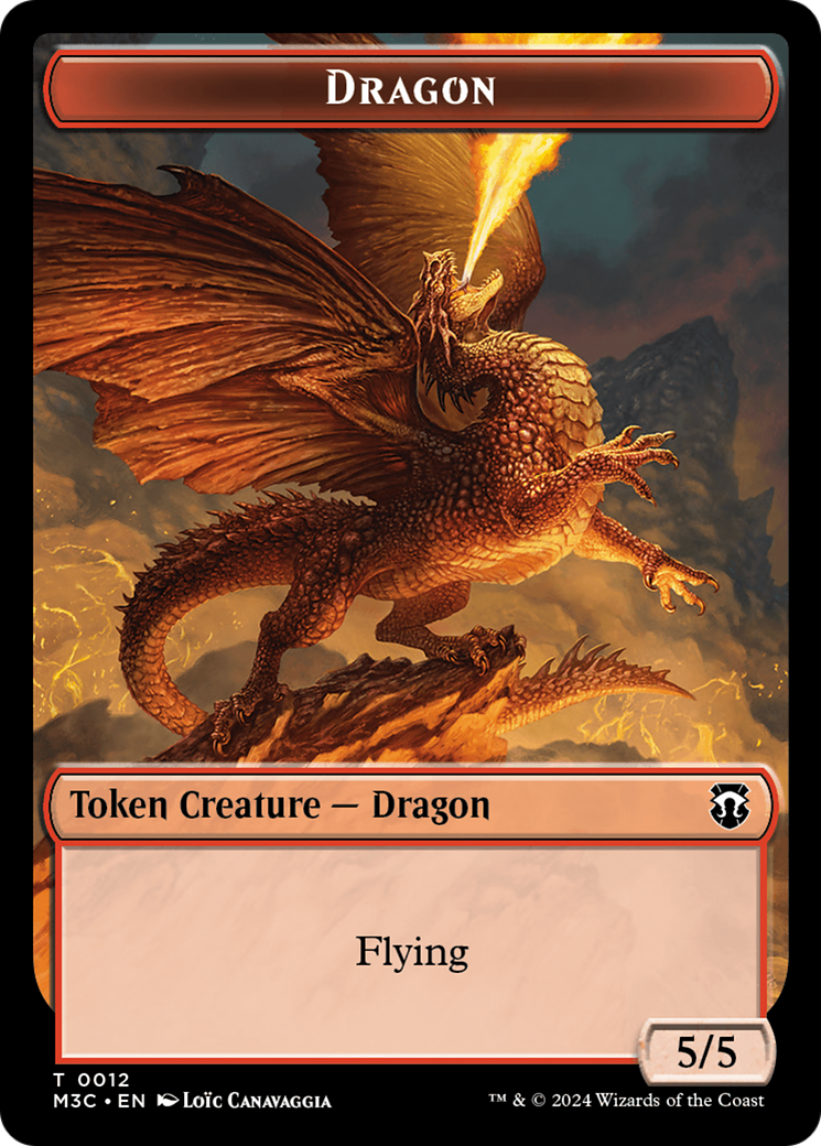 Dragon (Ripple Foil) // Treasure Double-Sided Token [Modern Horizons 3 Commander Tokens] MTG Single Magic: The Gathering | Red Claw Gaming
