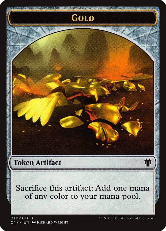 Zombie // Gold Double-Sided Token [Commander 2017 Tokens] MTG Single Magic: The Gathering | Red Claw Gaming