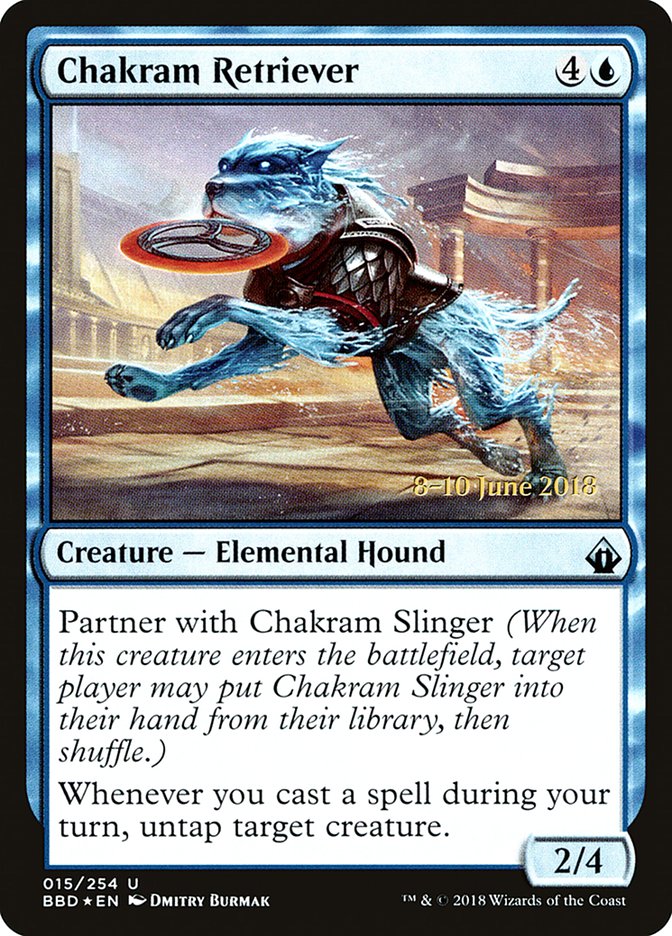 Chakram Retriever (Prerelease) [Battlebond Prerelease Promos] MTG Single Magic: The Gathering | Red Claw Gaming