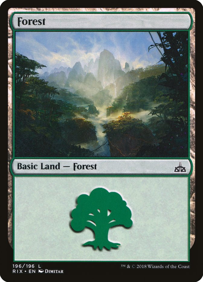 Forest (196) [Rivals of Ixalan] MTG Single Magic: The Gathering | Red Claw Gaming