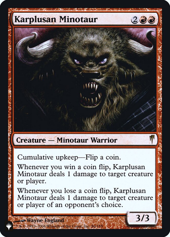 Karplusan Minotaur [Secret Lair: Heads I Win, Tails You Lose] MTG Single Magic: The Gathering    | Red Claw Gaming