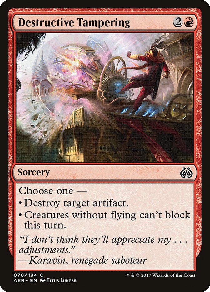 Destructive Tampering [Aether Revolt] MTG Single Magic: The Gathering | Red Claw Gaming