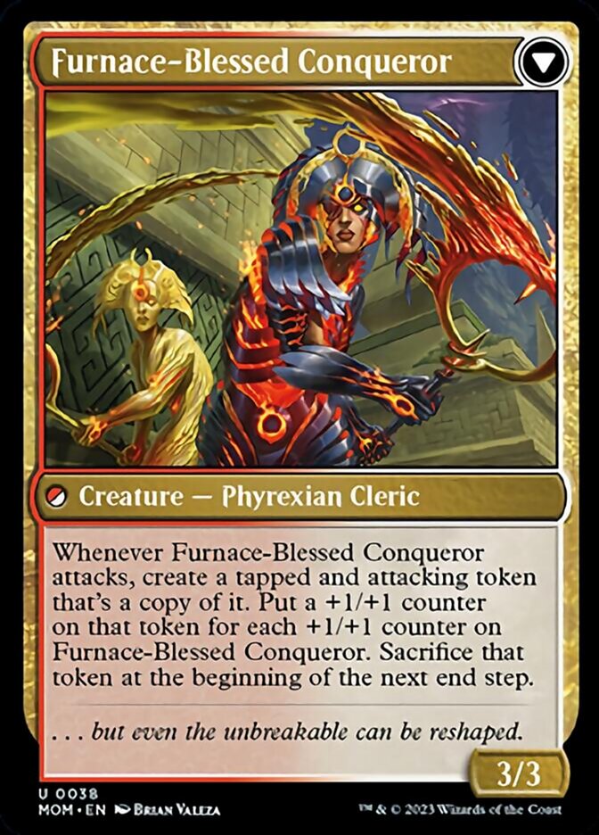 Sun-Blessed Guardian // Furnace-Blessed Conqueror [March of the Machine] MTG Single Magic: The Gathering    | Red Claw Gaming