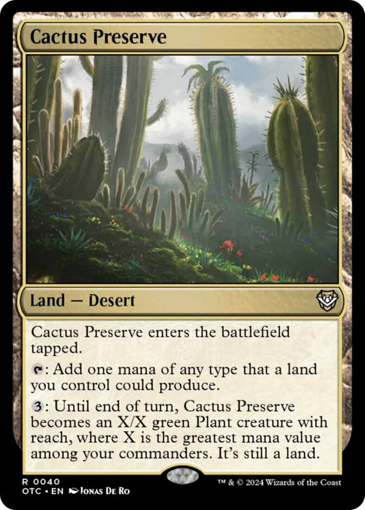 Cactus Preserve [Outlaws of Thunder Junction Commander] MTG Single Magic: The Gathering    | Red Claw Gaming