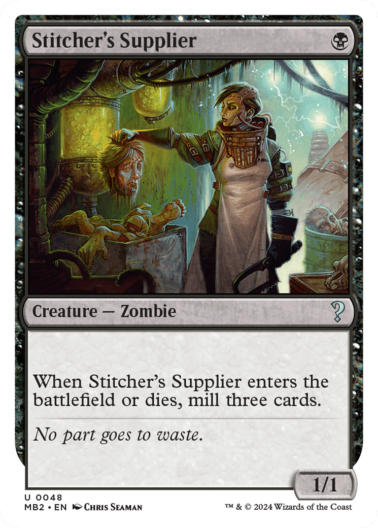 Stitcher's Supplier (White Border) [Mystery Booster 2] MTG Single Magic: The Gathering | Red Claw Gaming