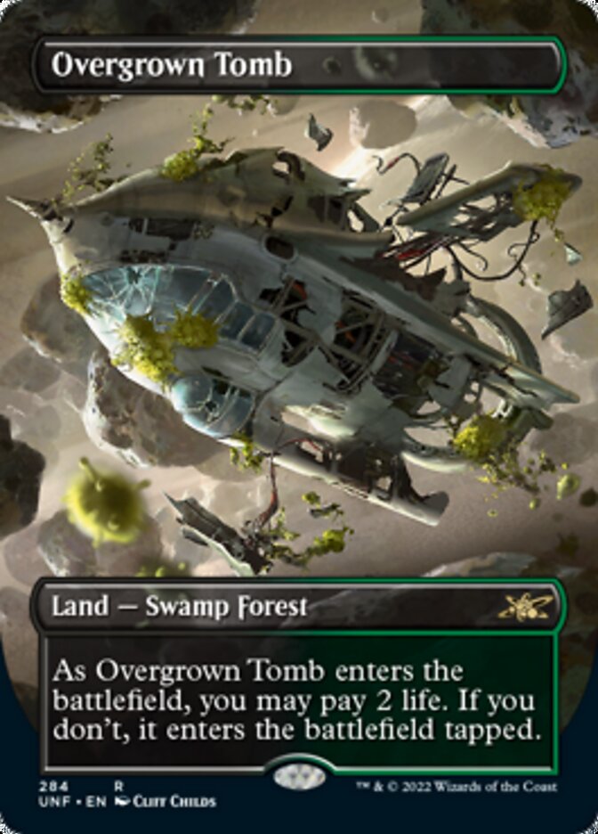 Overgrown Tomb (Borderless) [Unfinity] MTG Single Magic: The Gathering    | Red Claw Gaming
