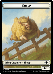 Treasure // Sheep Double-Sided Token [Outlaws of Thunder Junction Tokens] MTG Single Magic: The Gathering    | Red Claw Gaming