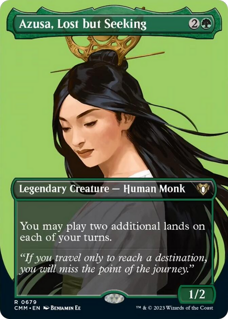 Azusa, Lost but Seeking (Borderless Profile) [Commander Masters] MTG Single Magic: The Gathering | Red Claw Gaming
