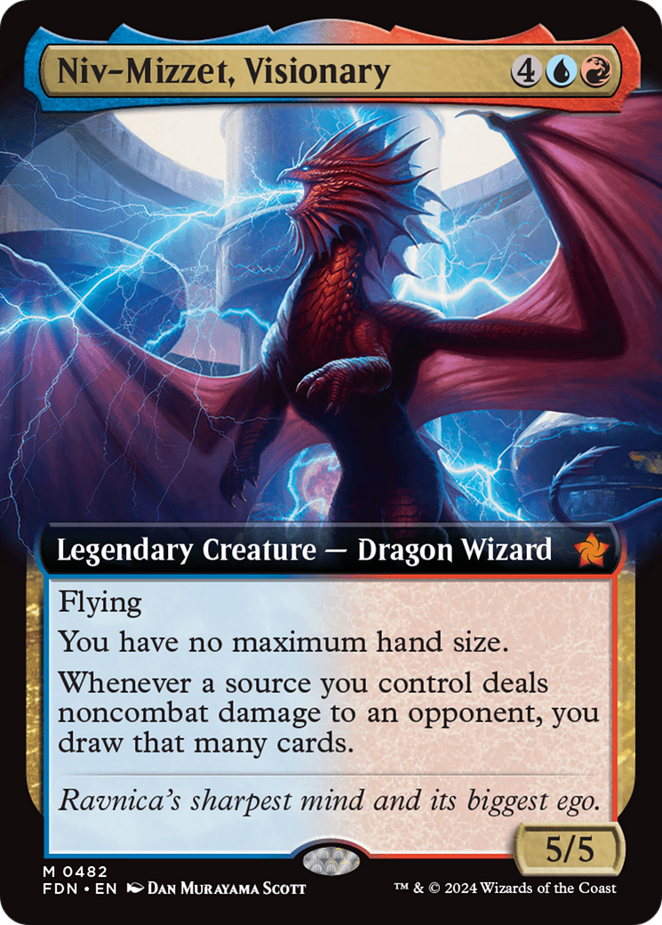 Niv-Mizzet, Visionary (Extended Art) [Foundations] MTG Single Magic: The Gathering | Red Claw Gaming