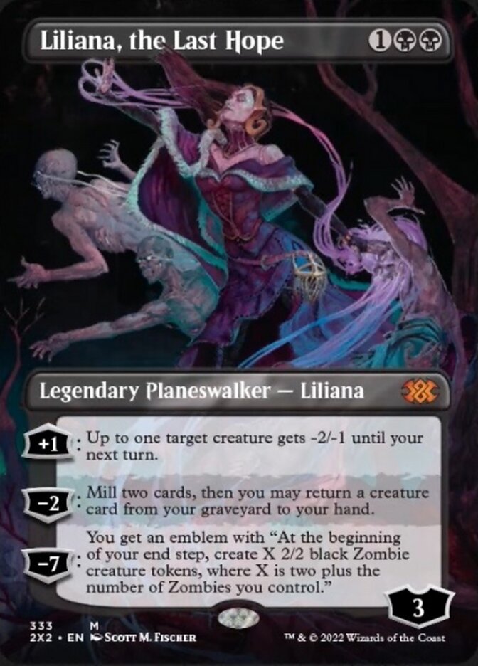 Liliana, the Last Hope (Borderless) [Double Masters 2022] MTG Single Magic: The Gathering    | Red Claw Gaming