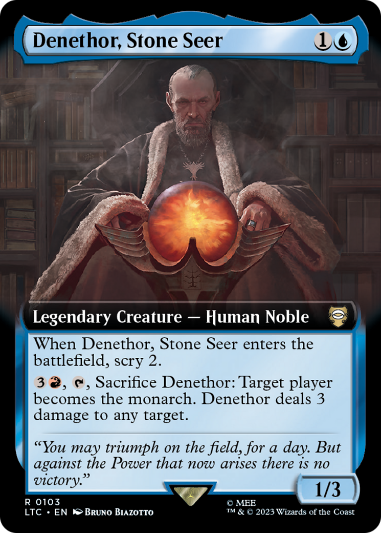 Denethor, Stone Seer (Extended Art) [The Lord of the Rings: Tales of Middle-Earth Commander] MTG Single Magic: The Gathering | Red Claw Gaming
