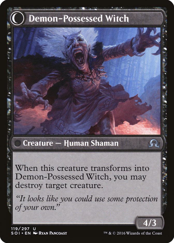 Kindly Stranger // Demon-Possessed Witch [Shadows over Innistrad] MTG Single Magic: The Gathering | Red Claw Gaming
