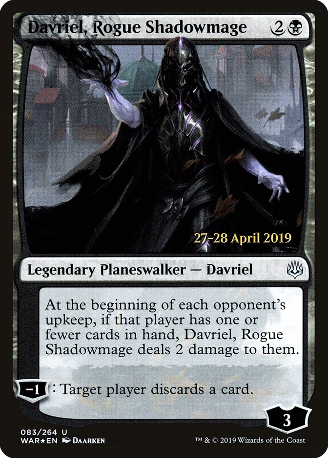 Davriel, Rogue Shadowmage [War of the Spark Prerelease Promos] MTG Single Magic: The Gathering | Red Claw Gaming