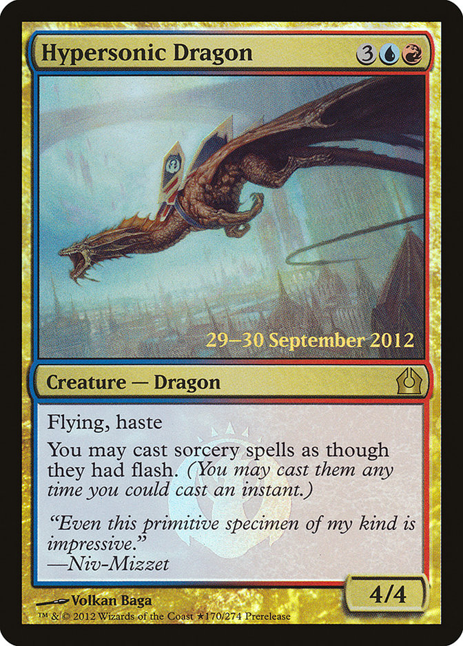 Hypersonic Dragon [Return to Ravnica Prerelease Promos] MTG Single Magic: The Gathering | Red Claw Gaming