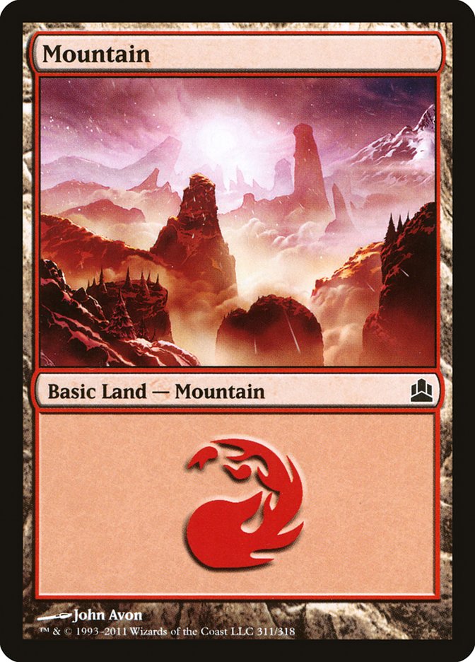 Mountain (311) [Commander 2011] MTG Single Magic: The Gathering | Red Claw Gaming